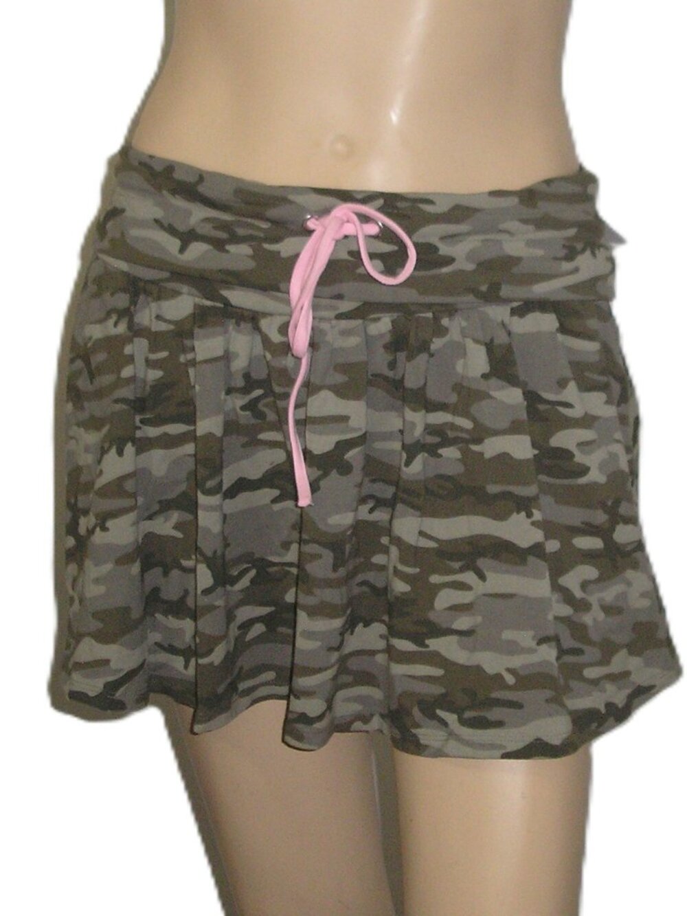 Victoria's Secret Pink-All Day Cotton Fold Over Mini Camouflage Skort Large NWT
